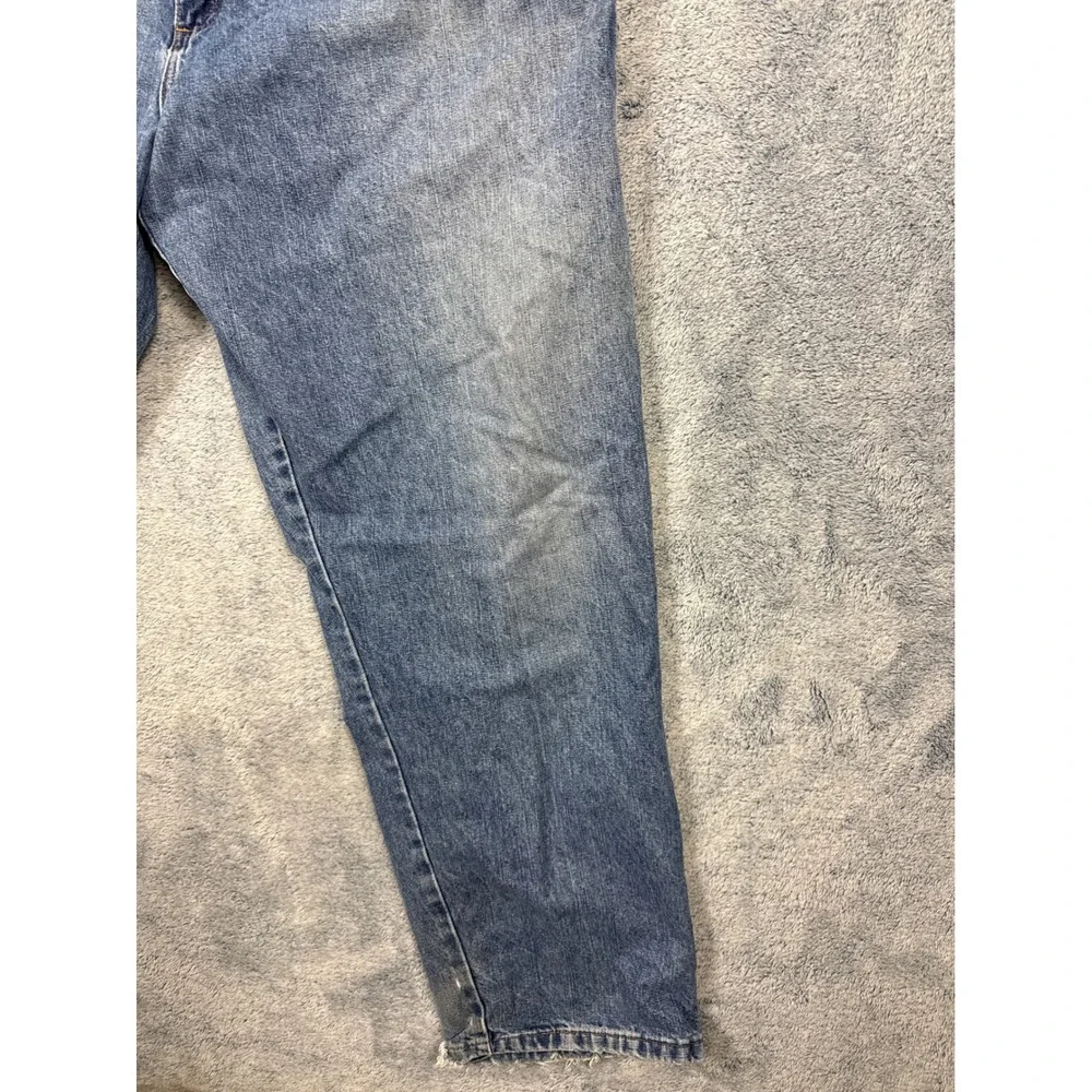 Wrangler Mens 42x32 Blue Carpenter Jeans Distressed Workwear Denim Faded